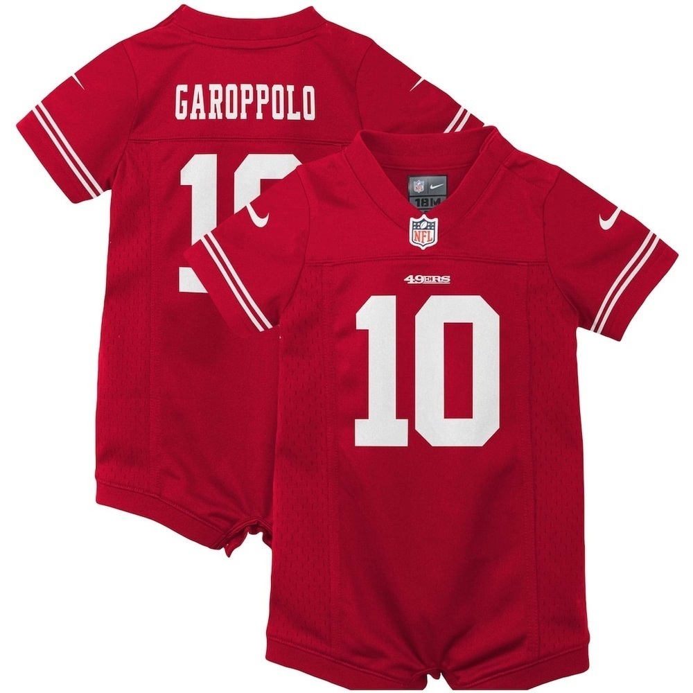 Infant San Francisco 49ers Jimmy Garoppolo Nike Scarlet Romper Jersey 3/6Months